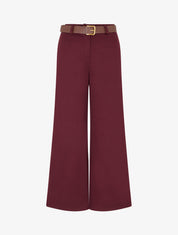 Chevron bedrukte wijde broek - Bordeaux