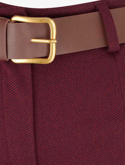 Chevron bedrukte wijde broek - Bordeaux