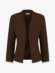 Recht jasje met schoudervullingen - Bruin