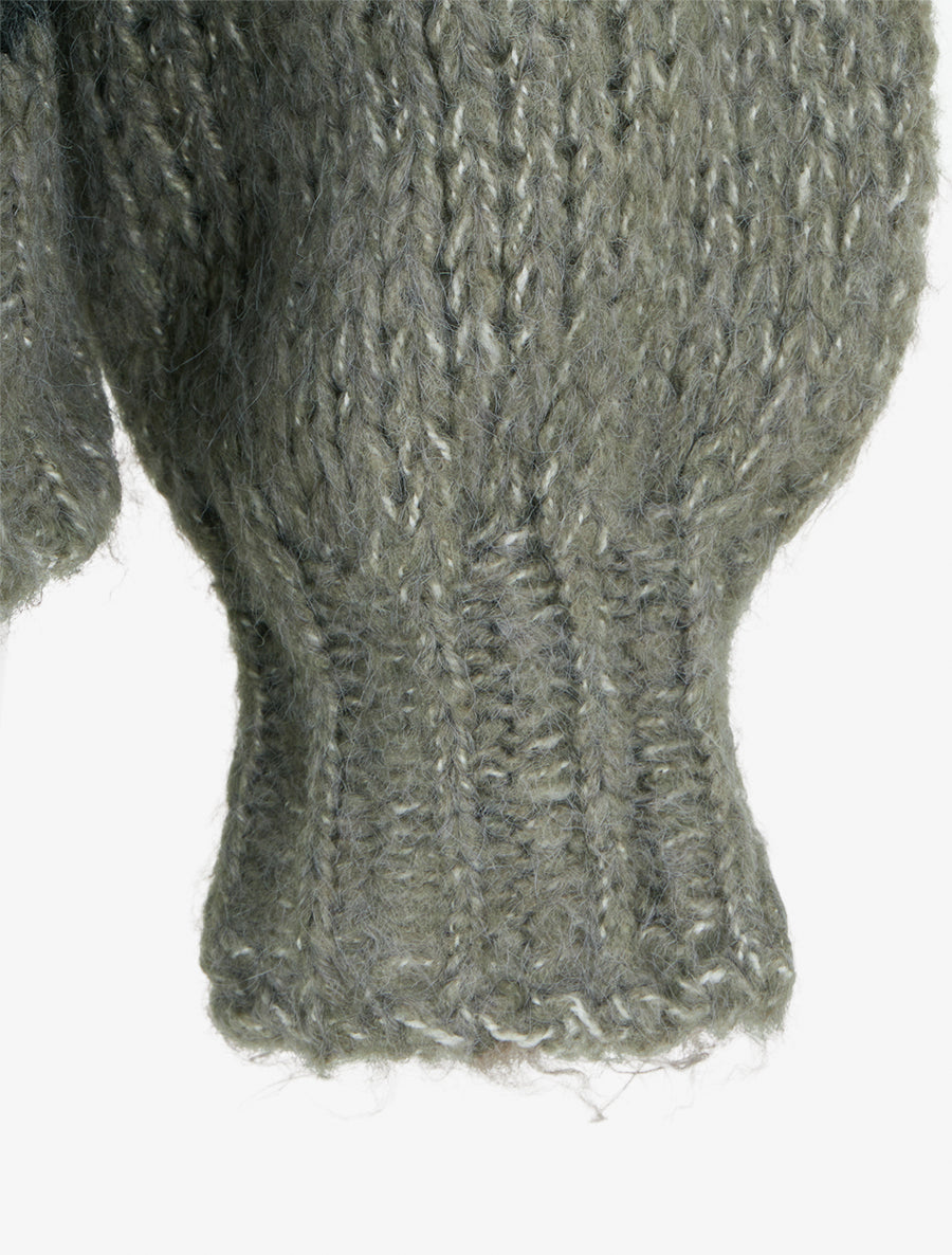 Pull rayé à col rond - Kaki - 3