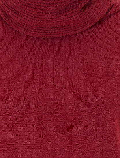 Pull droit à col roulé lâche - Bordeaux - 3