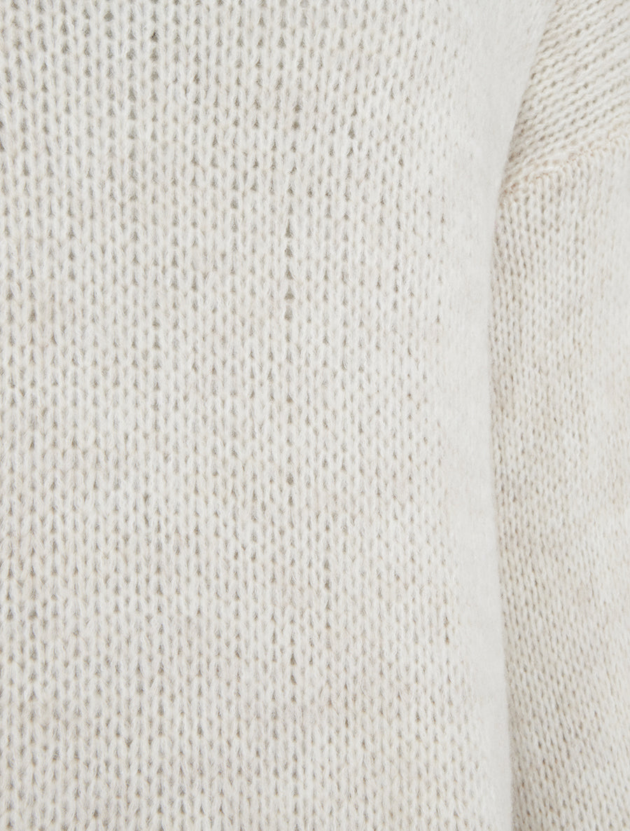 Pull coupe carrée à col roulé - Beige clair - 3