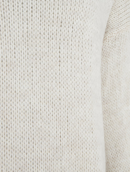 Pull coupe carrée à col roulé - Beige clair - 3