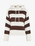 Pull rayé à capuche - Beige - 1