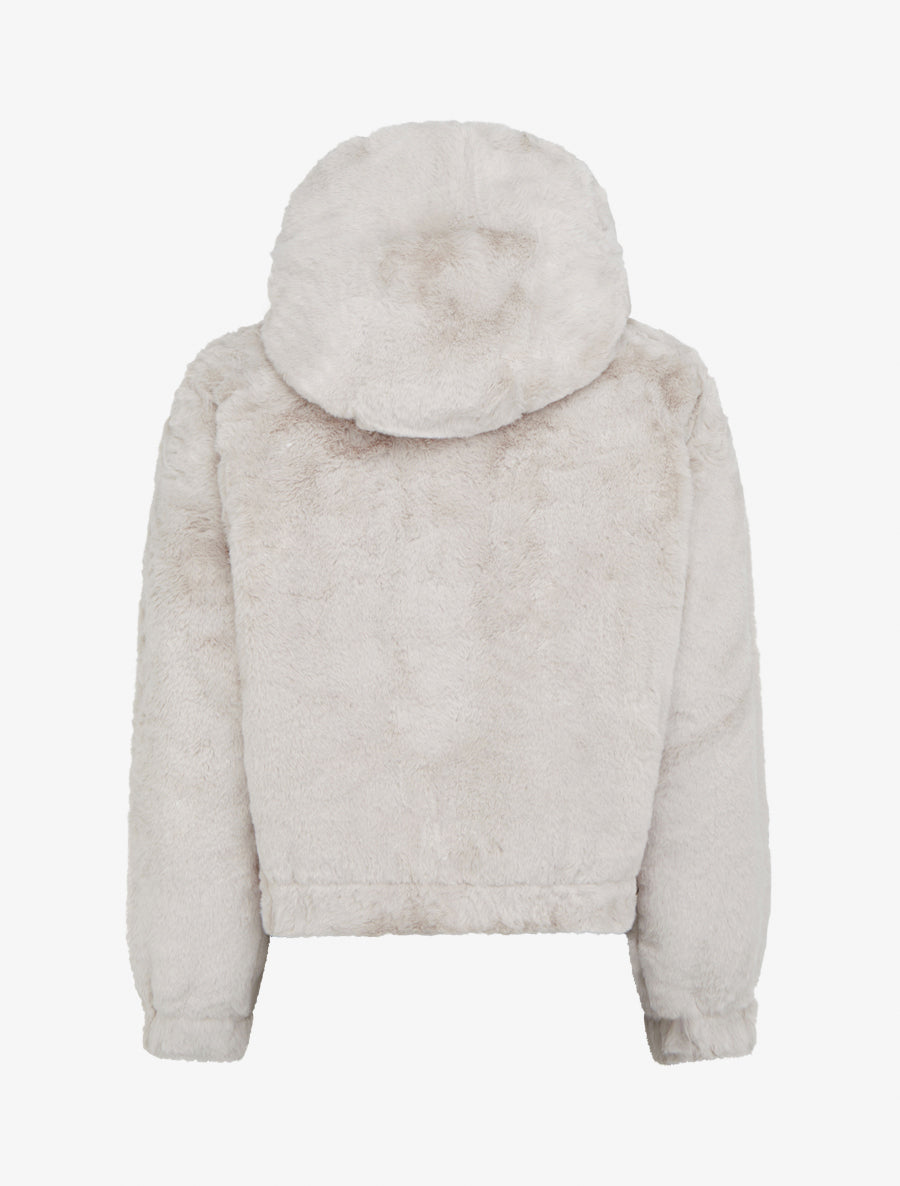Blouson ample en fourrure synthétique - Beige - 2