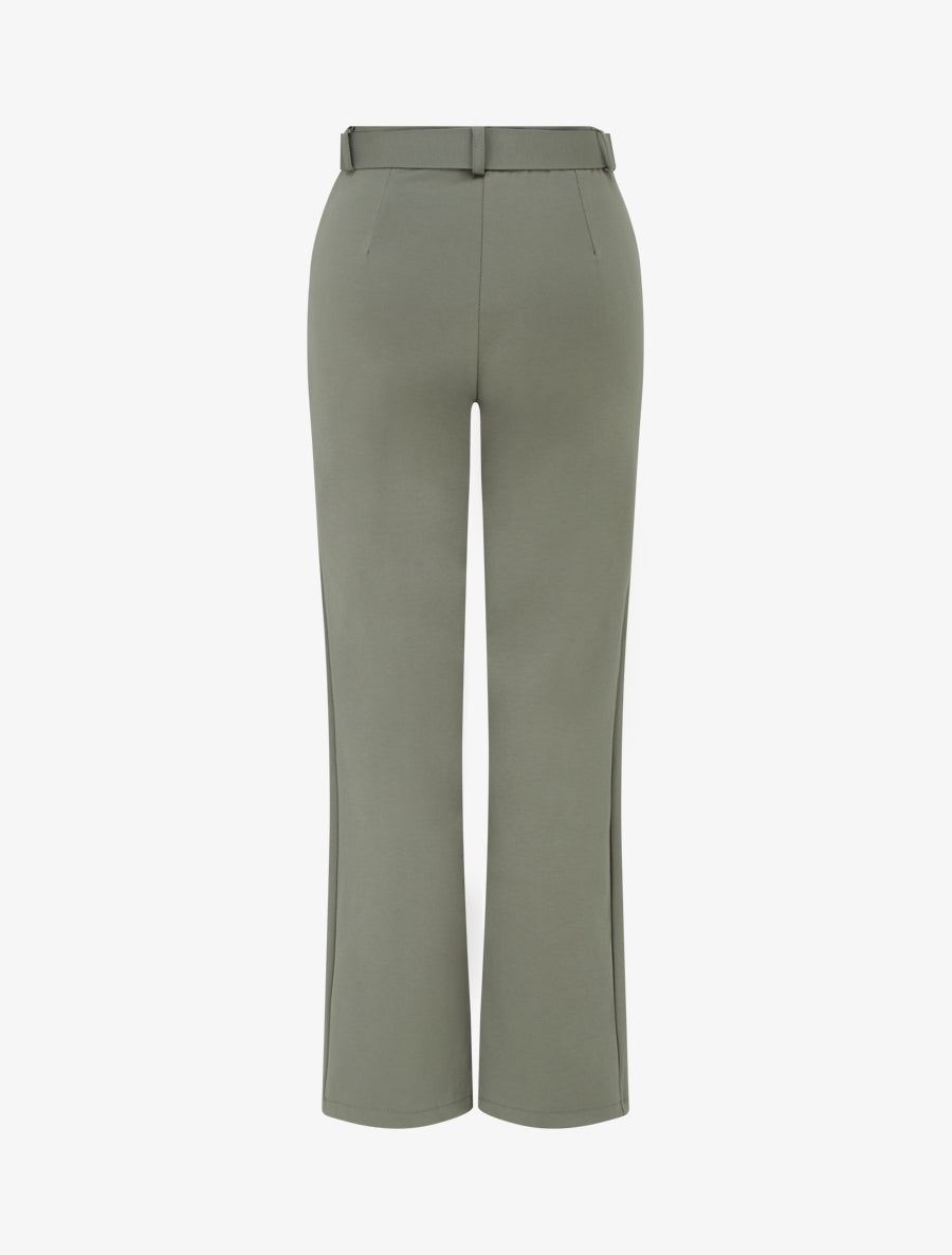 Pantalon droit ceinturé - Kaki - 2