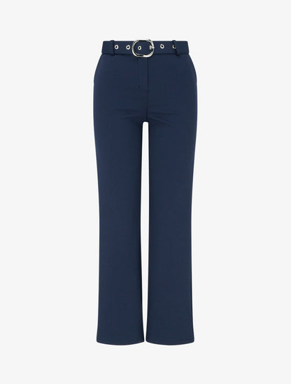 Pantalon droit ceinturé - Marine - 1
