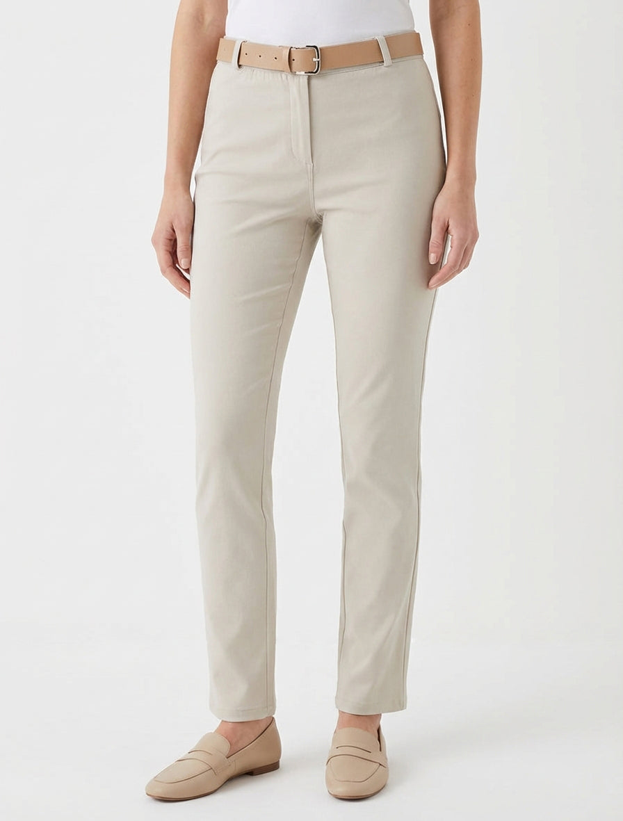 Effen rechte broek - Beige