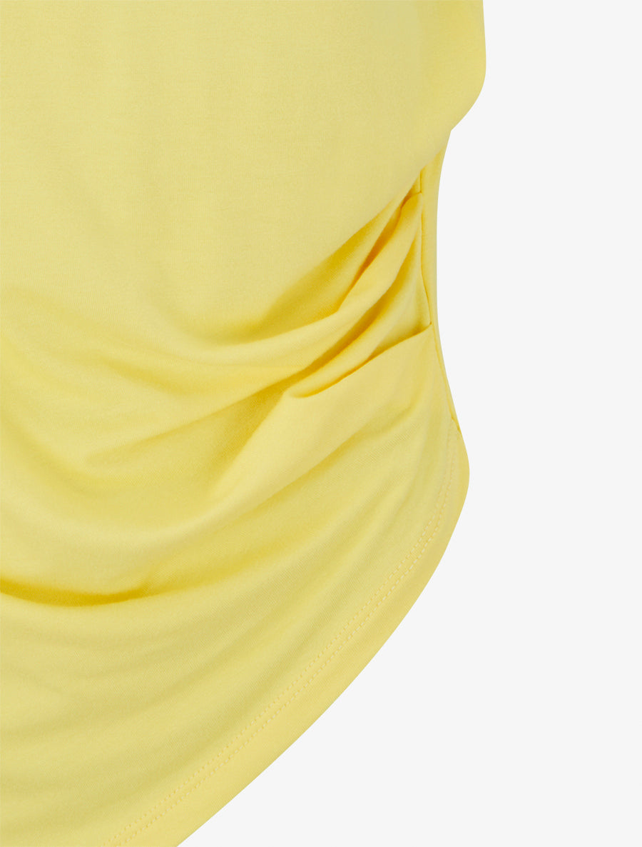 Top asymétrique à manches courtes - Jaune - 3