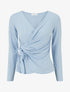 Top uni à col cache-coeur - Bleu ciel - 1