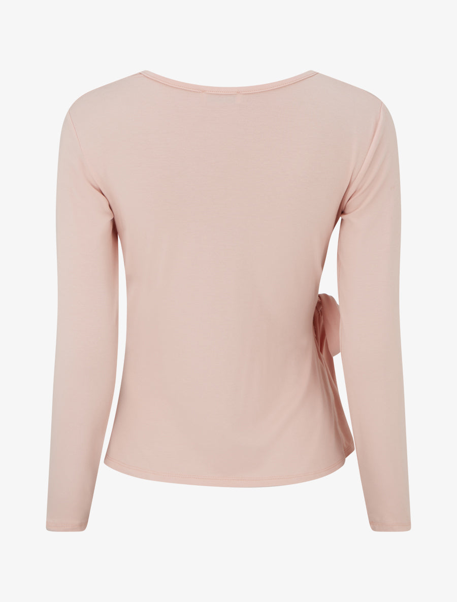 Top uni à col cache-coeur - Rose - 2