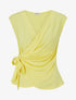 Top uni sans manches à col cache coeur - Jaune - 1