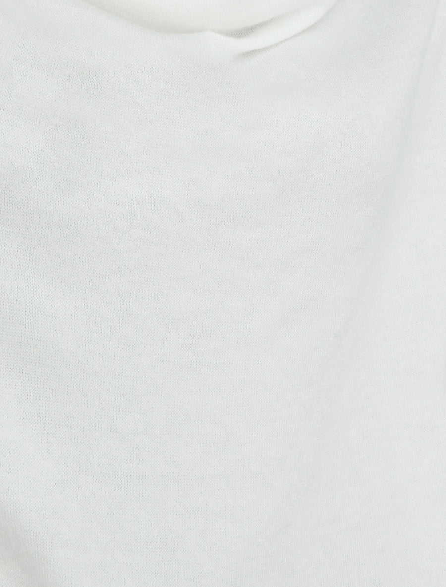 Pull fin uni à empiècement dentelle au dos - Blanc - 3