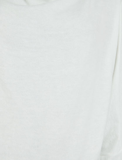 Pull fin uni à col bénitier - Blanc - 3