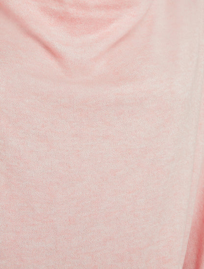 Pull fin uni à col bénitier - Rose - 3