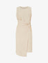Robe longue unie à chaînette - Beige - 1
