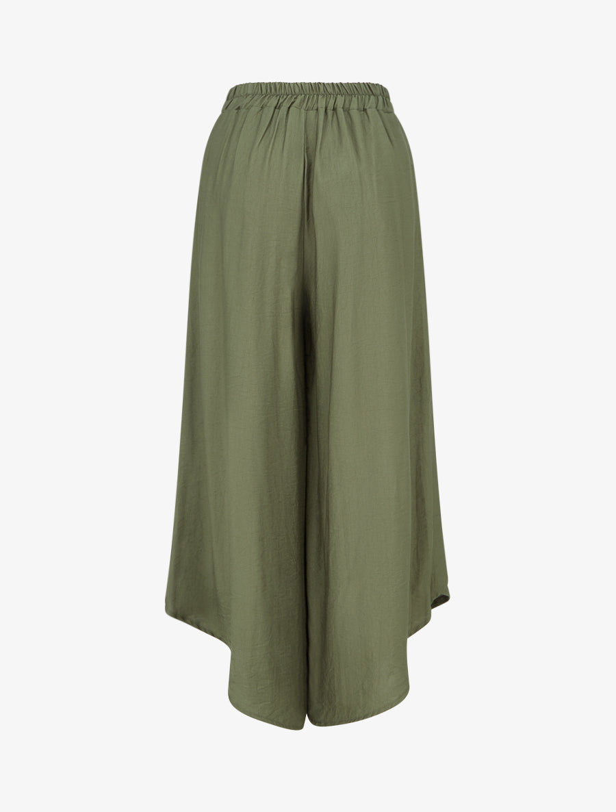 Pantalon ample à bords asymétriques - Kaki - 2