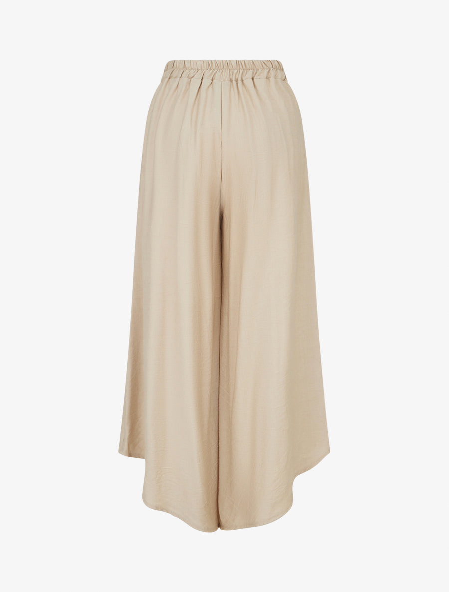 Pantalon ample à bords asymétriques - Beige - 2