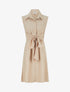 Robe chemise sans manches à liens à nouer - Beige - 1