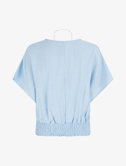 Top boule uni à manches courtes - Bleu ciel - 2