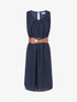 Robe unie en voile sans manches - Marine - 1