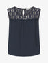 Top boule sans manches à dentelle - Marine - 1