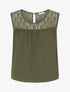 Top boule sans manches à dentelle - Kaki - 1