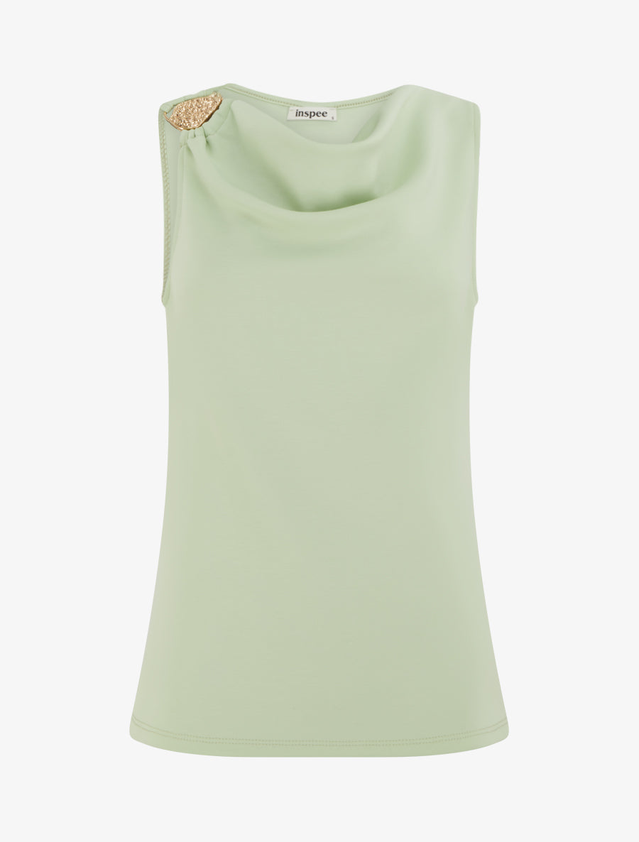 Top sans manches à bijou texturé - Vert amande - 1