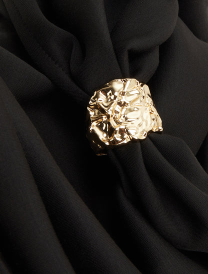 Top sans manches à col bénitier et bijou - Noir - 3