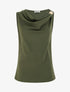 Top sans manches à col bénitier et bijou - Kaki - 1