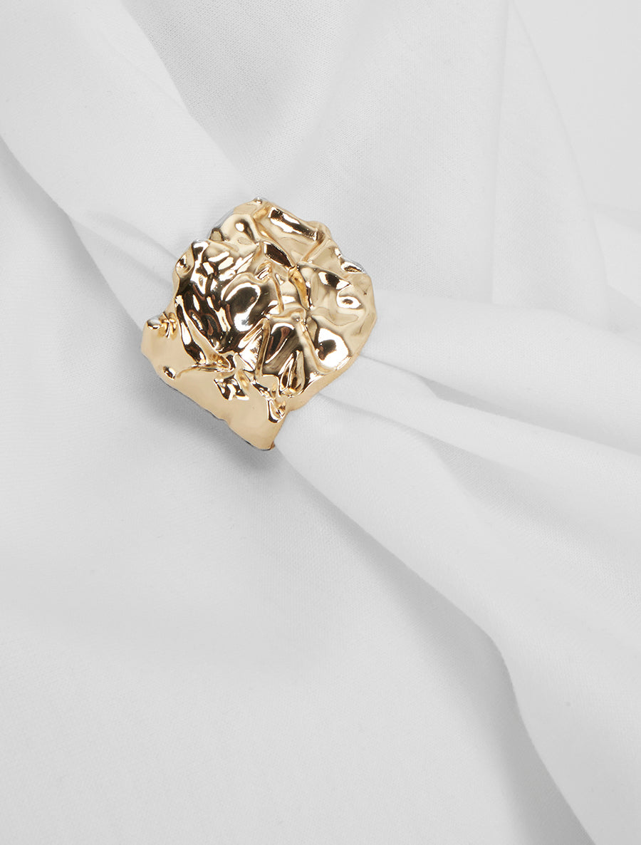 Top sans manches à col bénitier et bijou - Blanc - 3