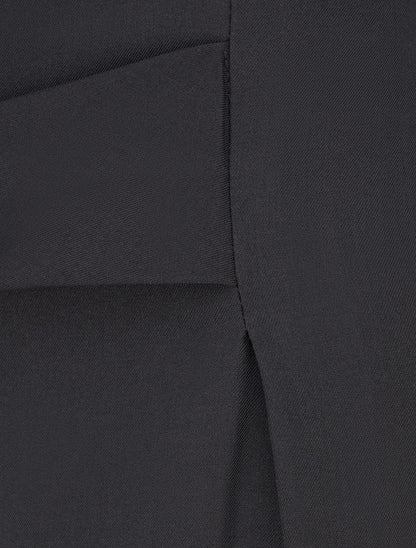 Pantalon ample à taille haute à boucle fantaisie - Noir - 3