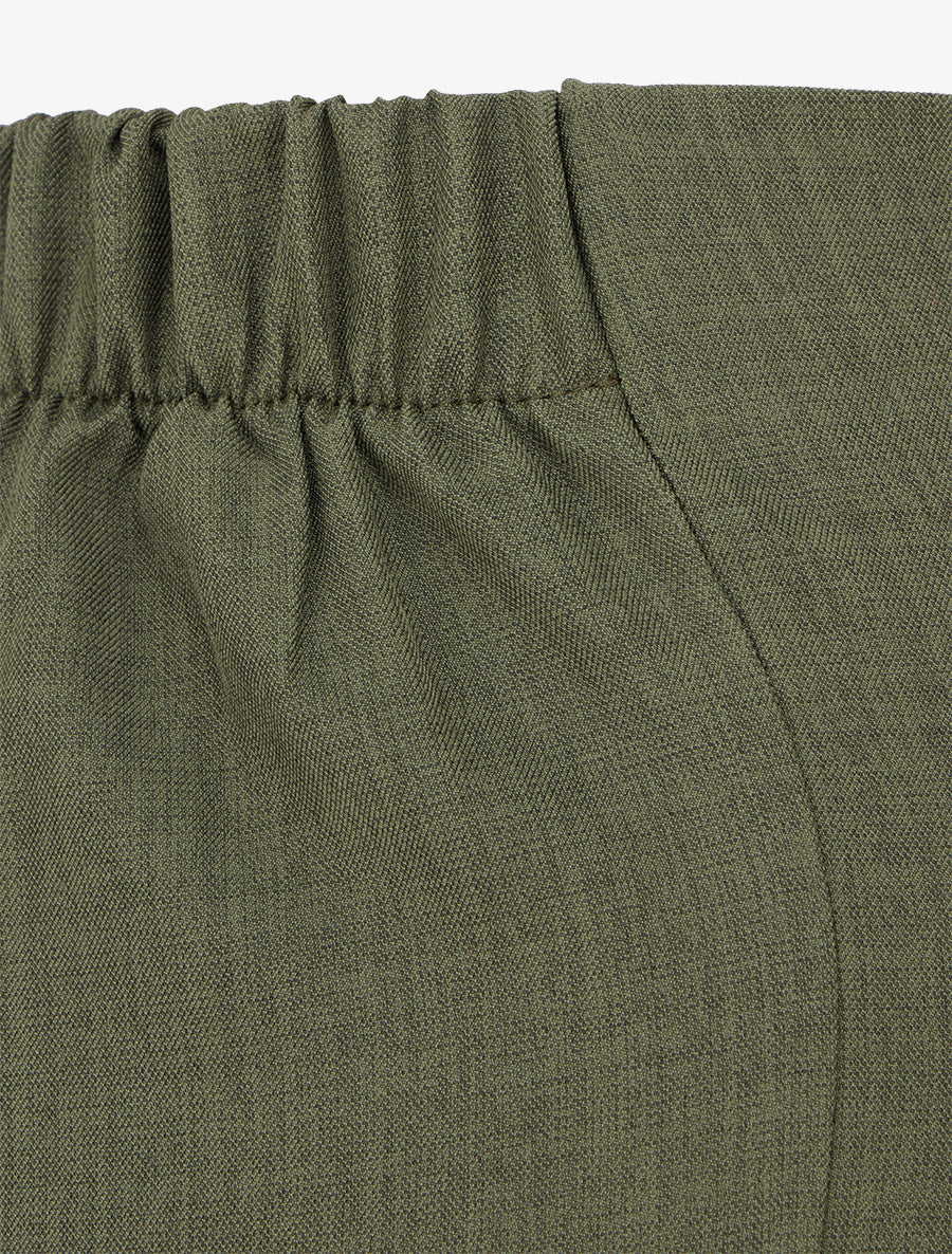 Pantalon ample à taille haute à boucle fantaisie - Kaki - 3