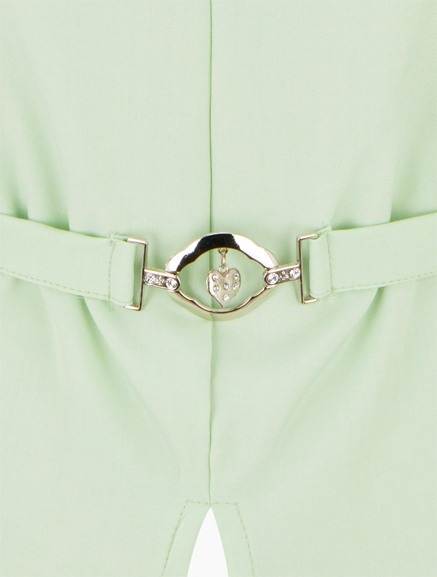 Top uni sans manches à empiècement bijou - Vert pomme - 3