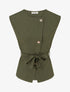 Top boutonné sans manches - Kaki - 1