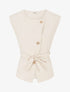Top boutonné sans manches - Beige - 1