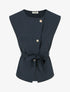 Top boutonné sans manches - Marine - 1