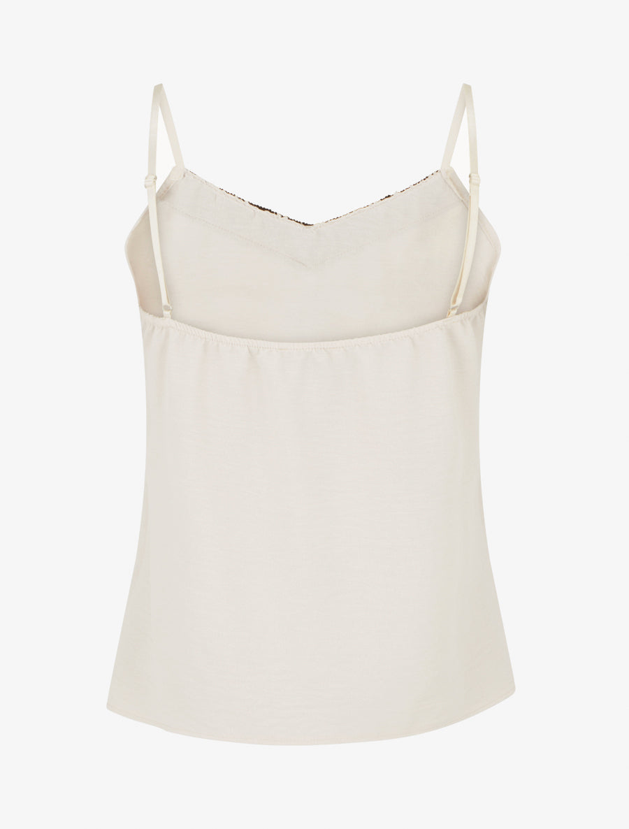 Caraco à col V brodé - Beige - 2