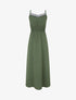 Robe longue unie à taille élastiquée - Kaki - 1
