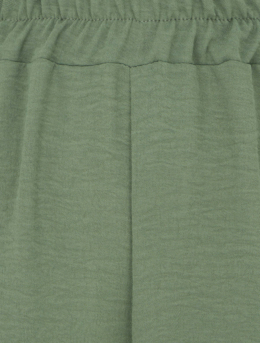 Pantalon ample à bords brodés - Kaki - 3