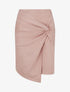 Jupe droite en suédine effet torsadé - Rose - 1