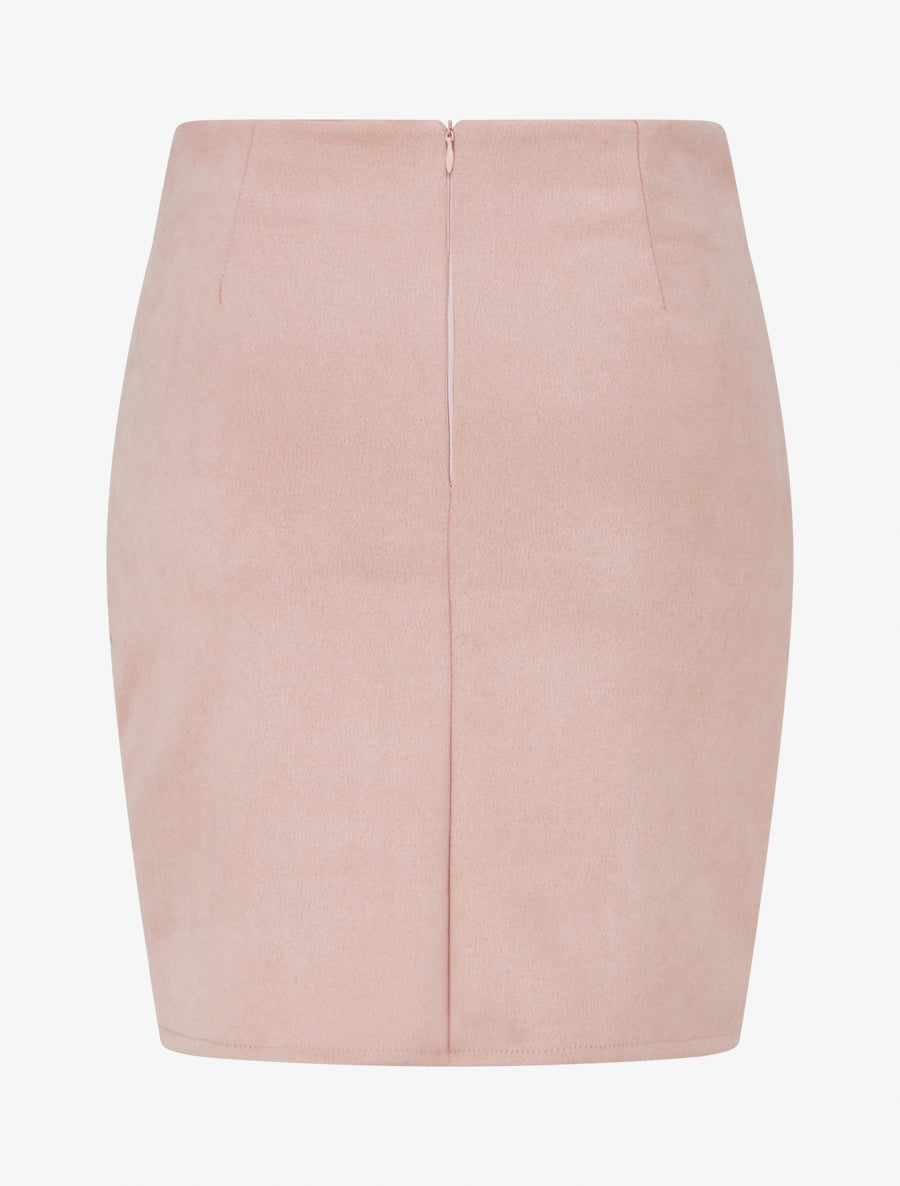Jupe courte en suédine - Rose - 2