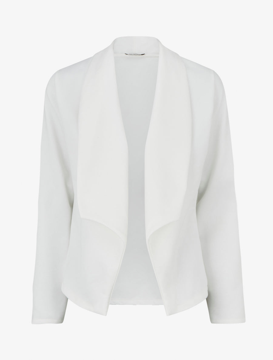 Veste en suédine droite à col châle - Blanc - 1