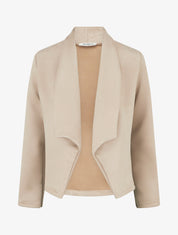Veste en suédine droite à col châle - Beige - 1