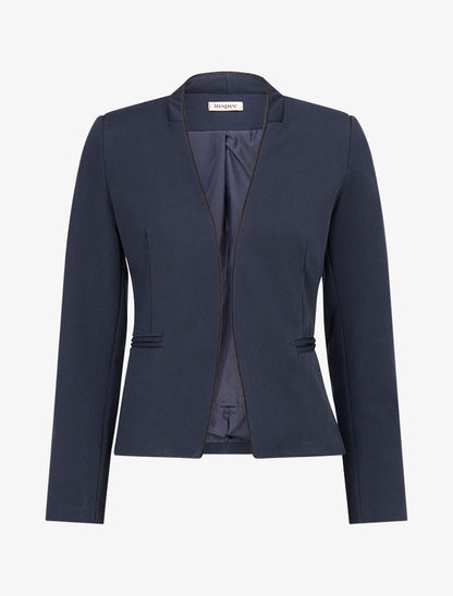 Veste ouverte à liseret - Marine - 5