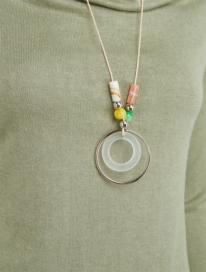 Pull asymétrique à col bénitier - Kaki - 3