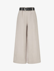 Pantalon ample uni à taille haute - Taupe clair - 1
