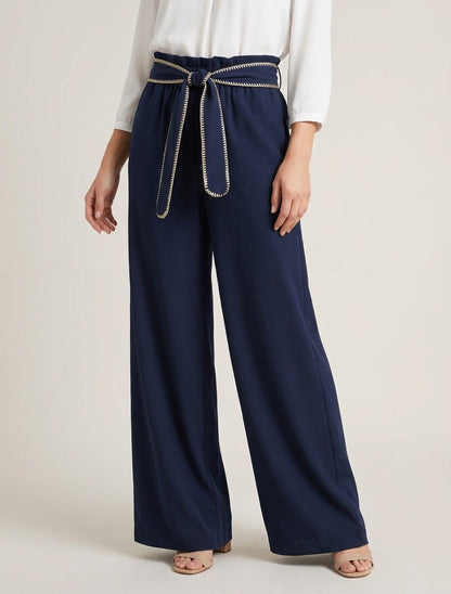 Ceintuurbroek met iriserend detail - Marine