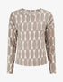 Pull fin à imprimé géométrique - Taupe - 1