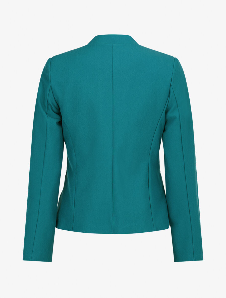 Veste ouverte à liseret - Bleu lagon - 2